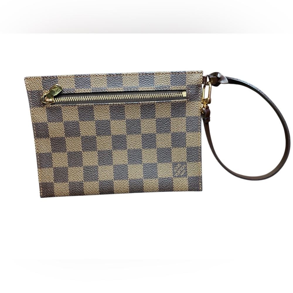 Authentic Louis Vuitton Damier Ebene Clifton Ponchette Wristlet